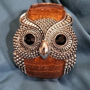 Brown and Silver Owl Bracelet